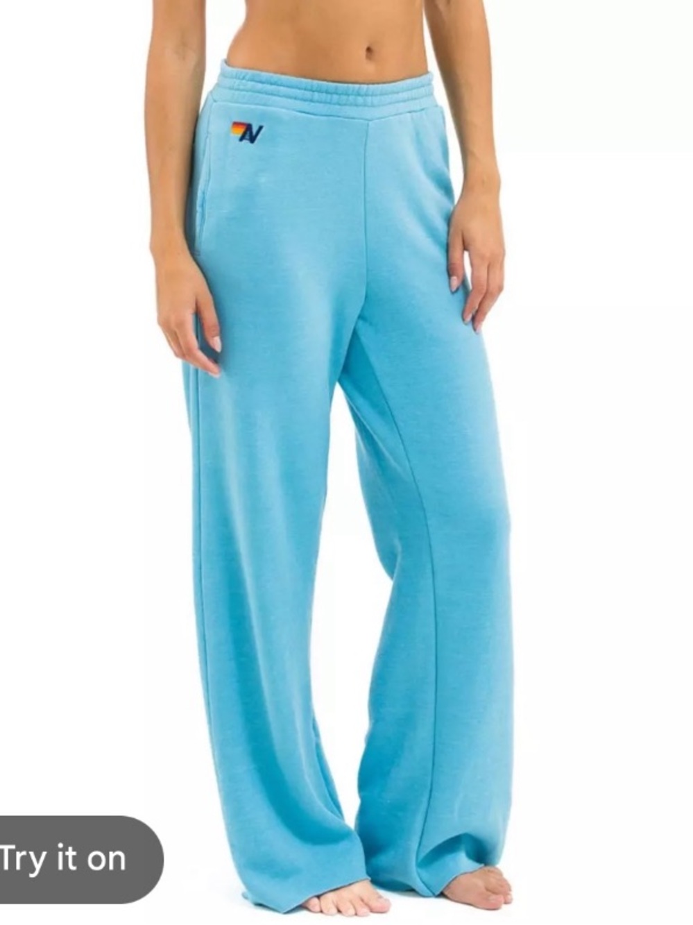 Aviator Nation wide leg sweatpants aqua blue XS